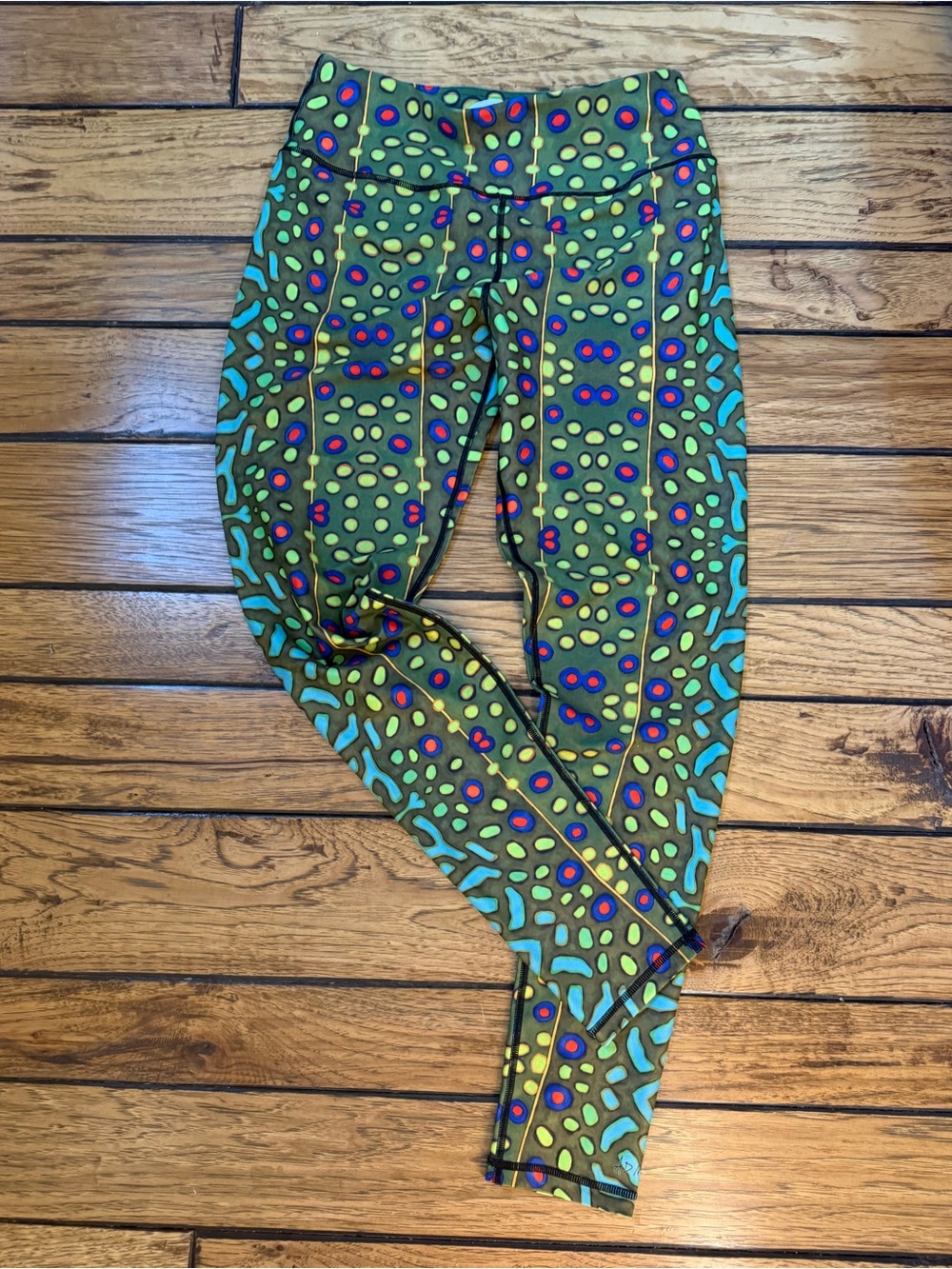 Cognito Brands Brook Trout Fish Print Patterned All Sport Leggings Size MD NWOT